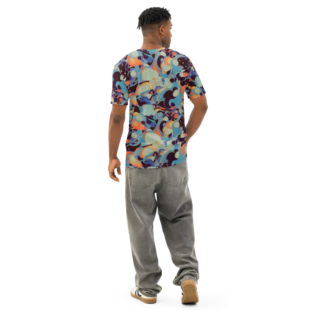 Coral Undertow on Men's Cotton Crew Neck T-Shirt — Back