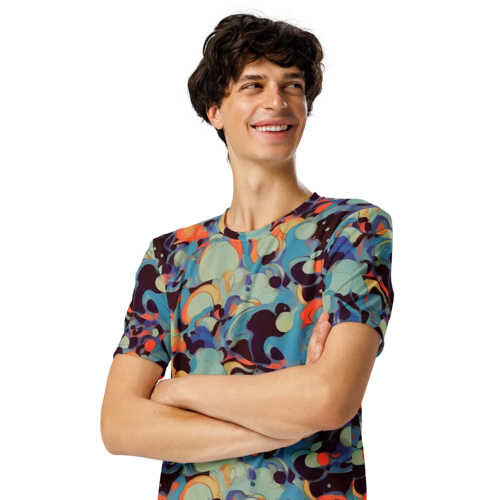 Coral Undertow on Men's Crew Neck T-Shirt — Left Front