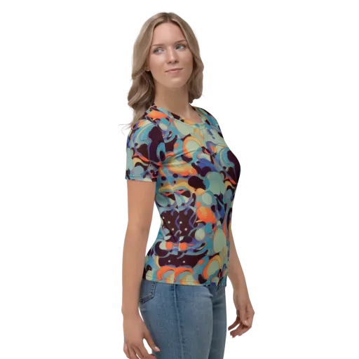 Coral Undertow on a Women's Crew Neck T-Shirt