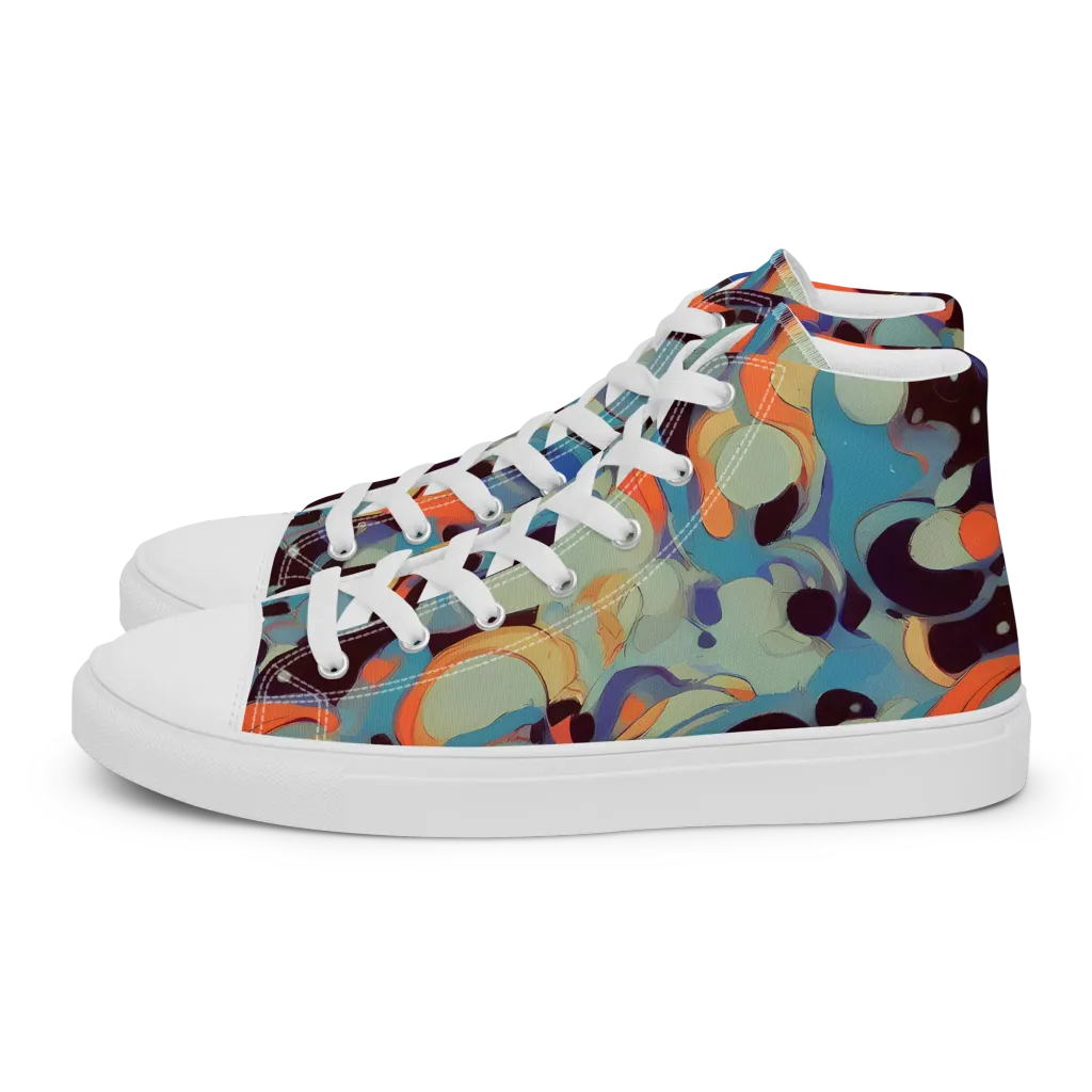 Coral Undertow on Women's High Top Canvas Shoes — Left