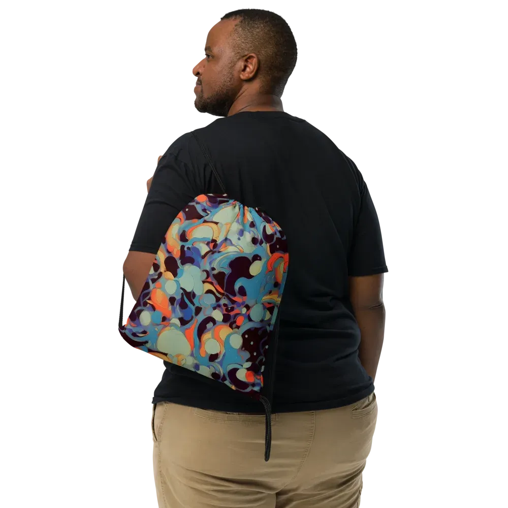 Coral Undertow on Drawstring Bag — Front
