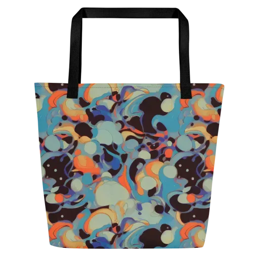 Coral Undertow on a Large Tote Bag W/ Pocket