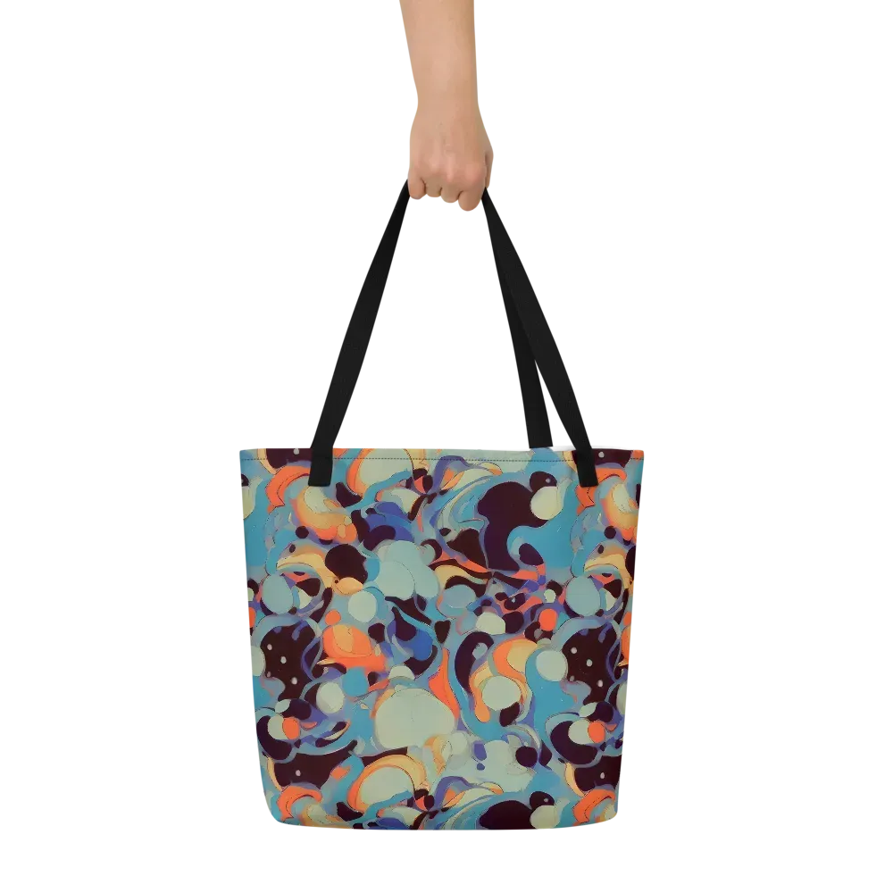 Coral Undertow on Large Tote Bag W/ Pocket — Front