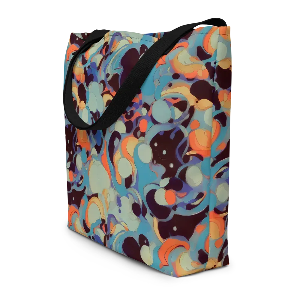 Coral Undertow on Large Tote Bag W/ Pocket — Front