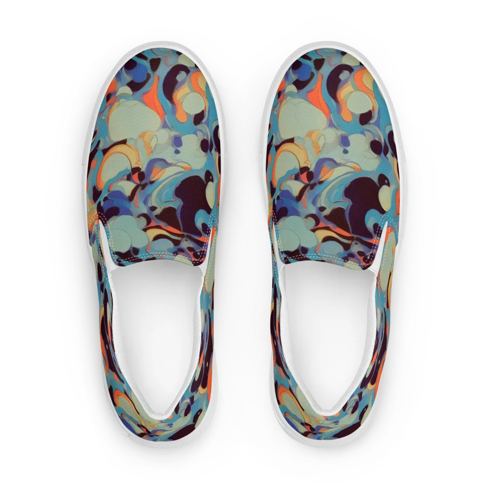 Coral Undertow on Women's Slip-On Canvas Shoes — Front