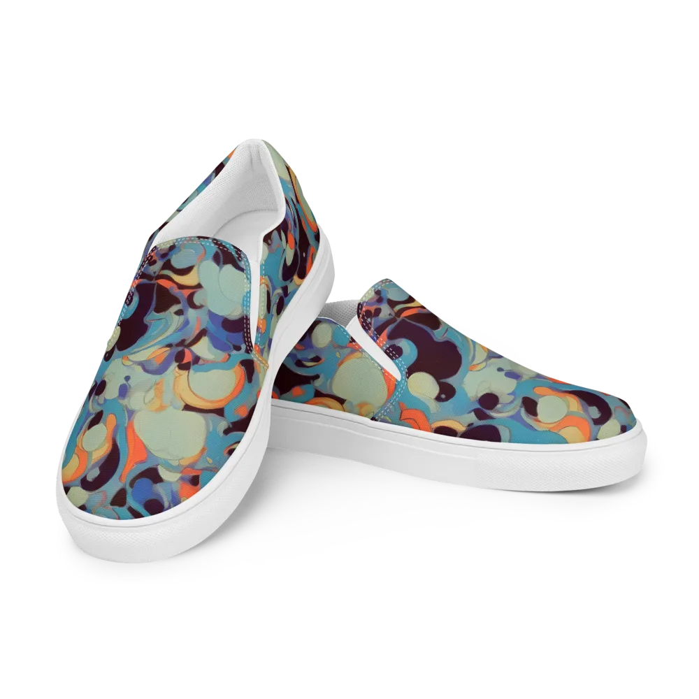 Coral Undertow on Women's Slip-On Canvas Shoes — Left Front