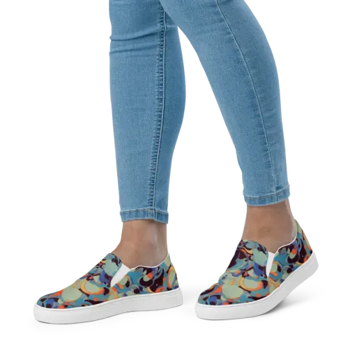 Coral Undertow on a Women's Slip-On Canvas Shoes