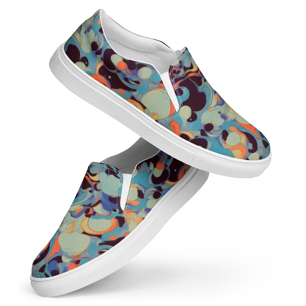 Coral Undertow on Women's Slip-On Canvas Shoes — Front