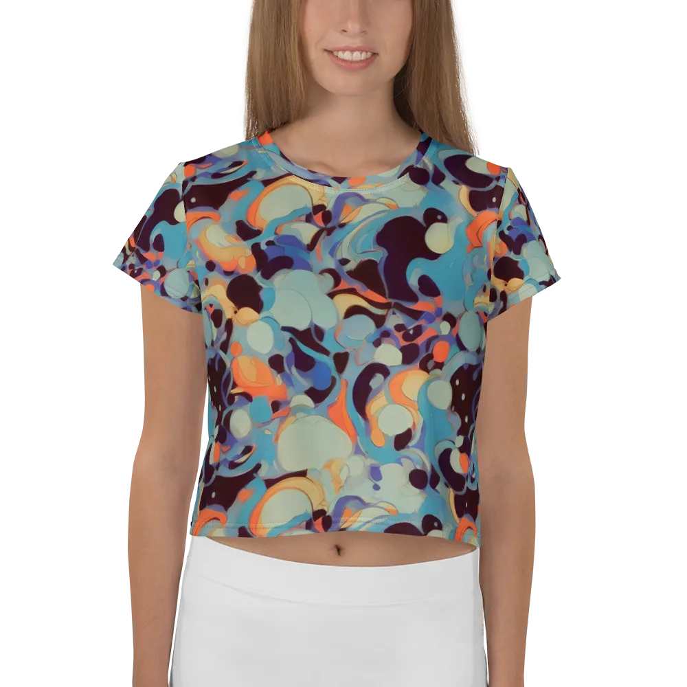 Coral Undertow on Crop Tee — Front