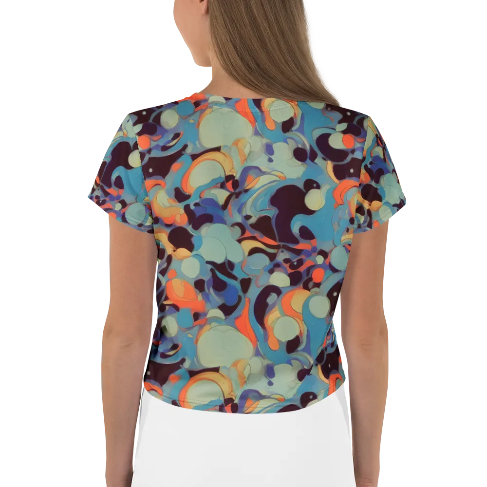 Coral Undertow on Crop Tee — Back