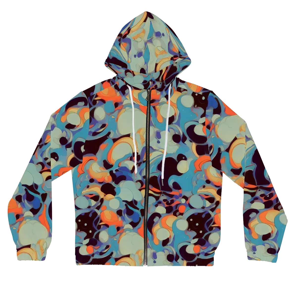 Coral Undertow on Women's Full-Zip Hoodie — Front