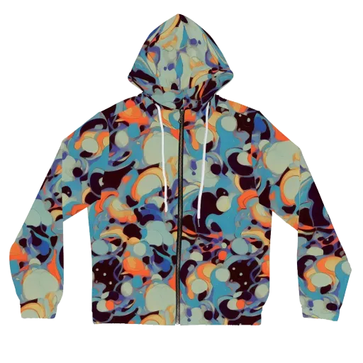 Coral Undertow on a Women's Full-Zip Hoodie