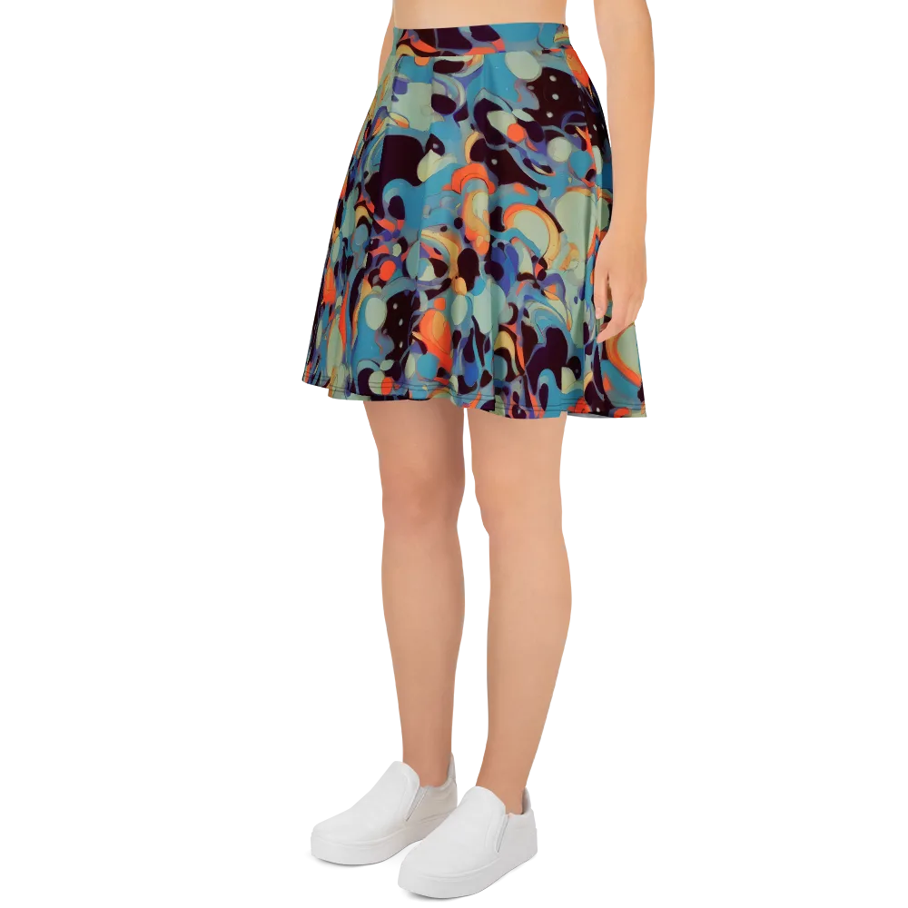 Coral Undertow on Skater Skirt — Left