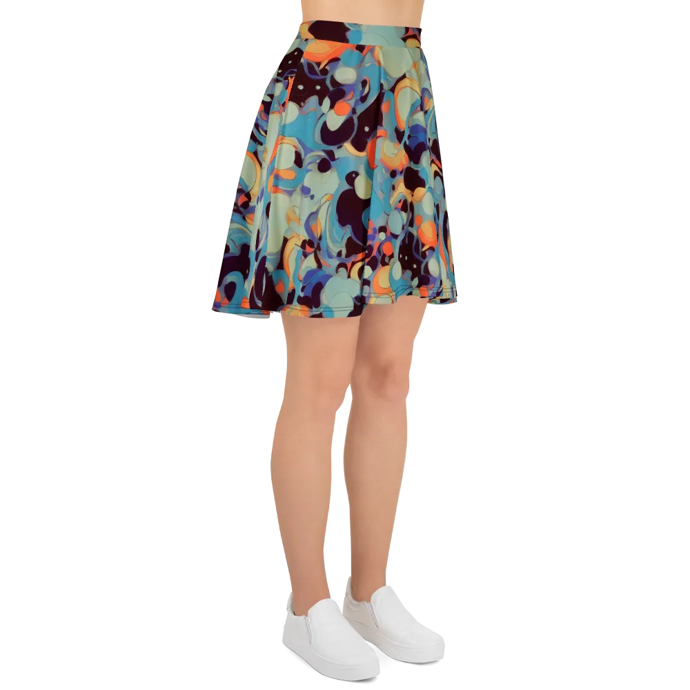 Coral Undertow on Skater Skirt — Right