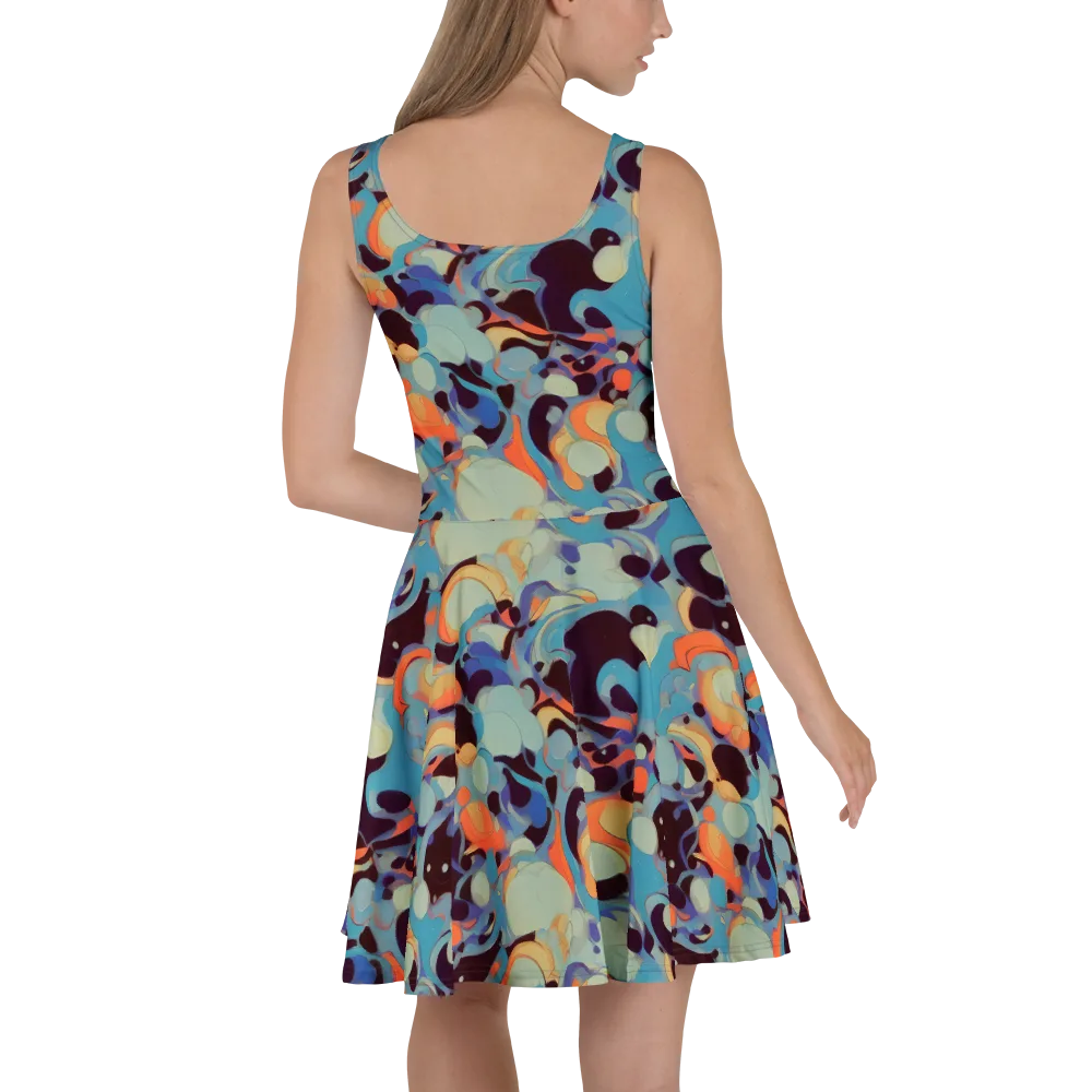 Coral Undertow on Skater Dress — Back