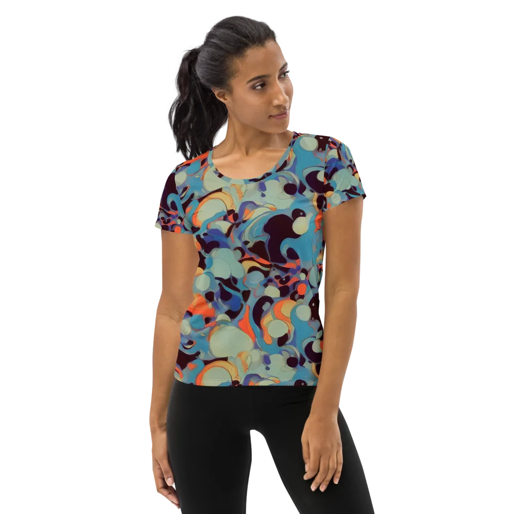 Coral Undertow on Women's Athletic T-Shirt — Front