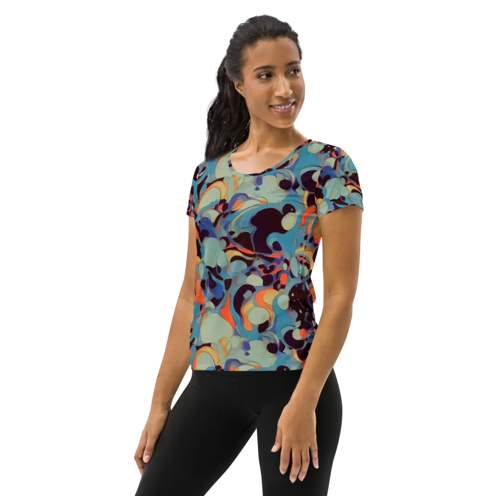 Coral Undertow on Women's Athletic T-Shirt — Left