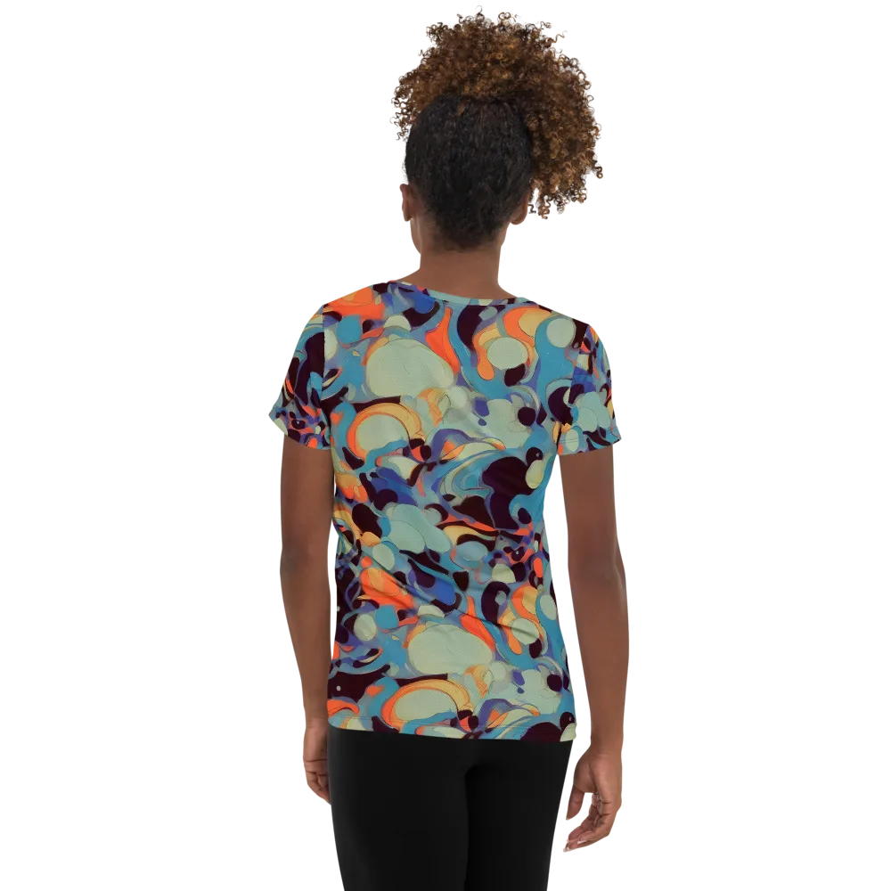 Coral Undertow on Women's Athletic T-Shirt — Back