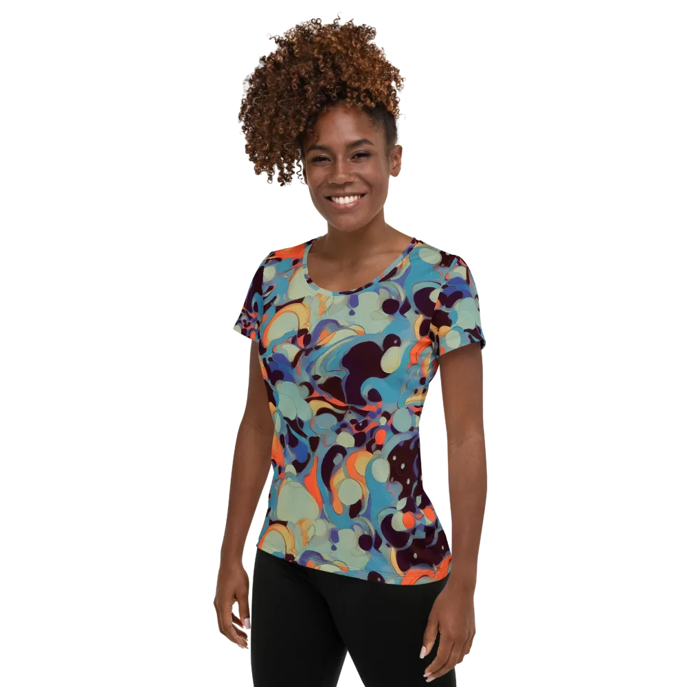 Coral Undertow on Women's Athletic T-Shirt — Left