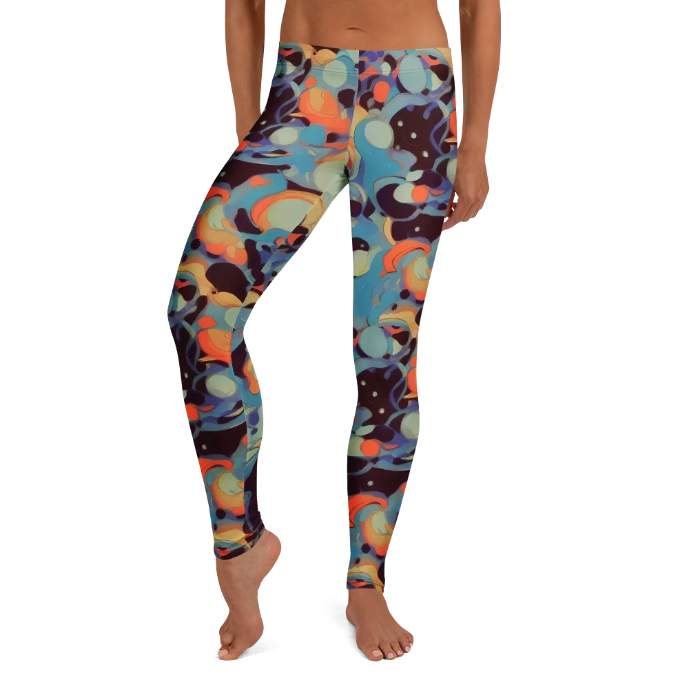 Coral Undertow on Leggings — Front