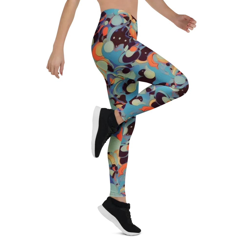 Coral Undertow on Leggings — Right