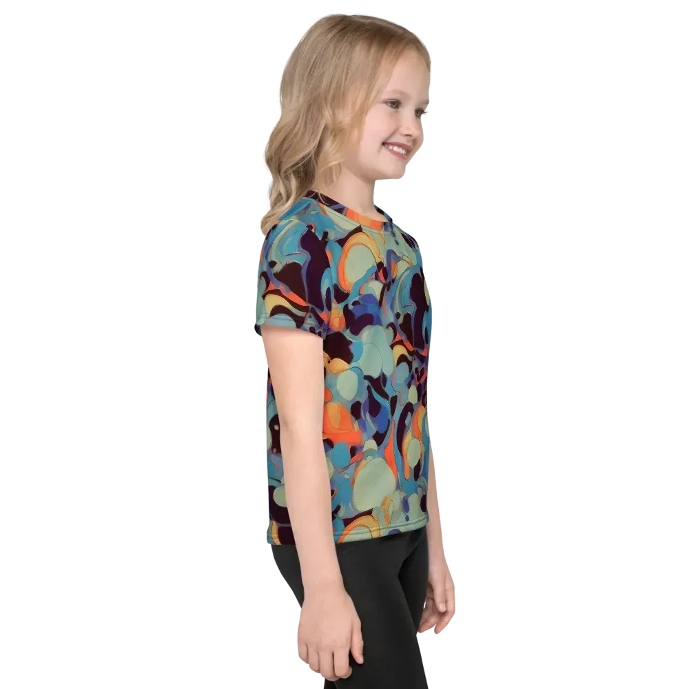 Coral Undertow on Kids Crew Neck T-Shirt — Right
