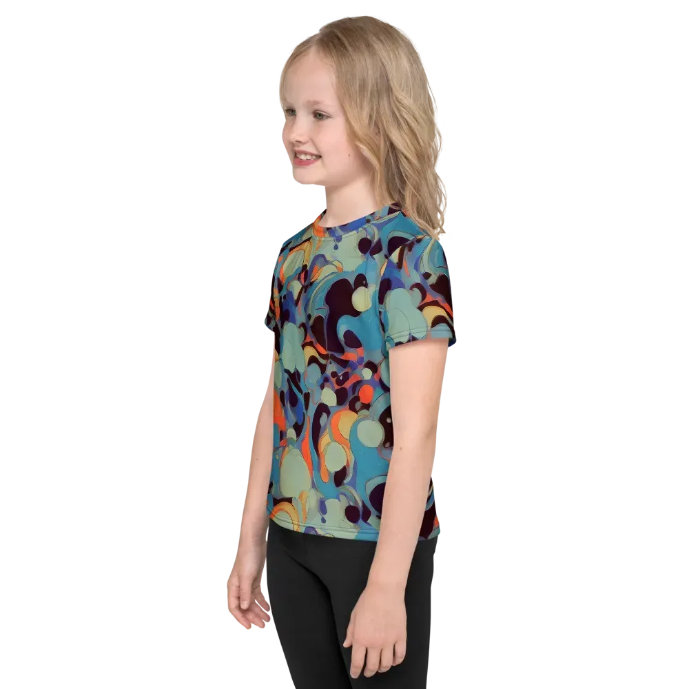 Coral Undertow on Kids Crew Neck T-Shirt — Left