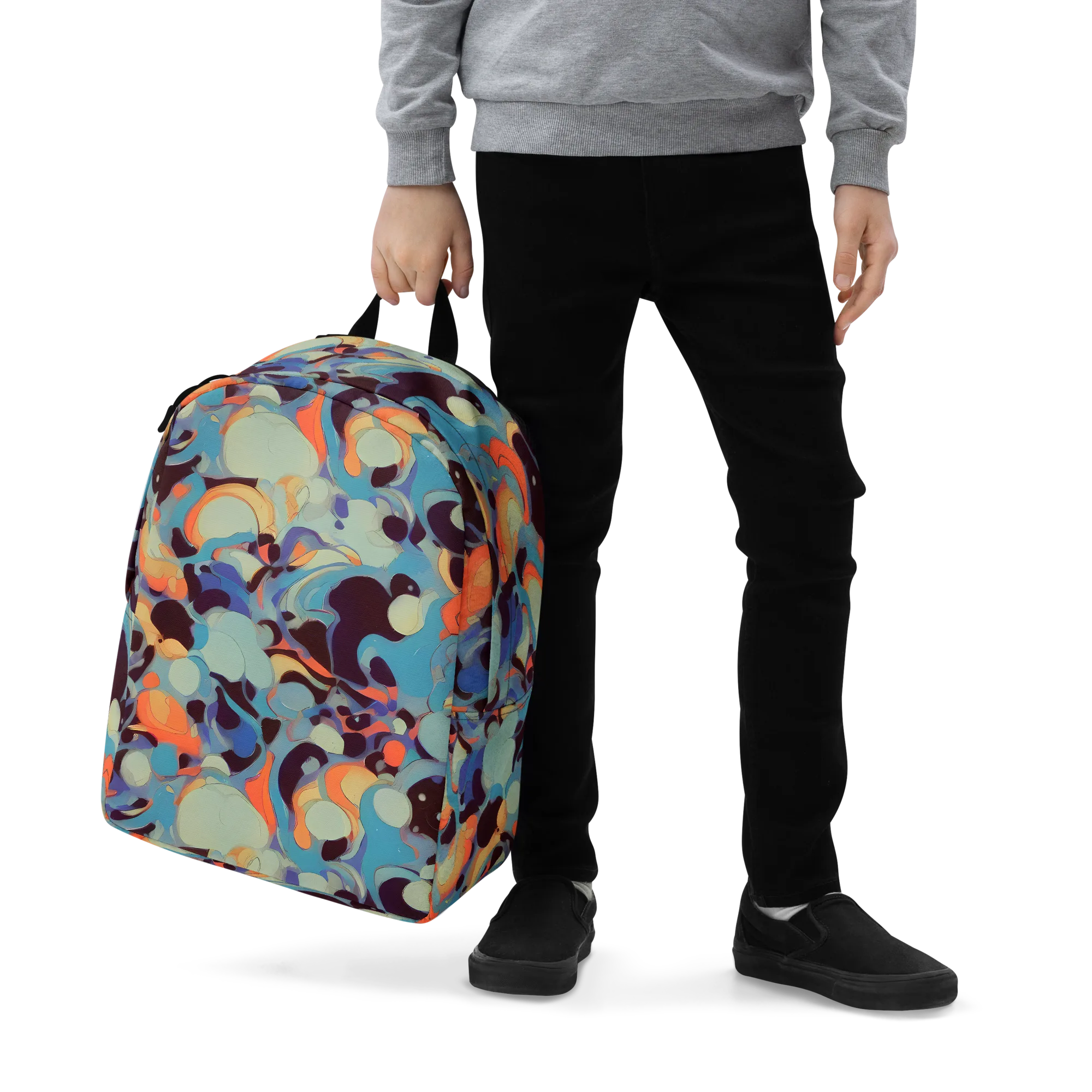 Coral Undertow on Minimalist Backpack — Zoomed-in