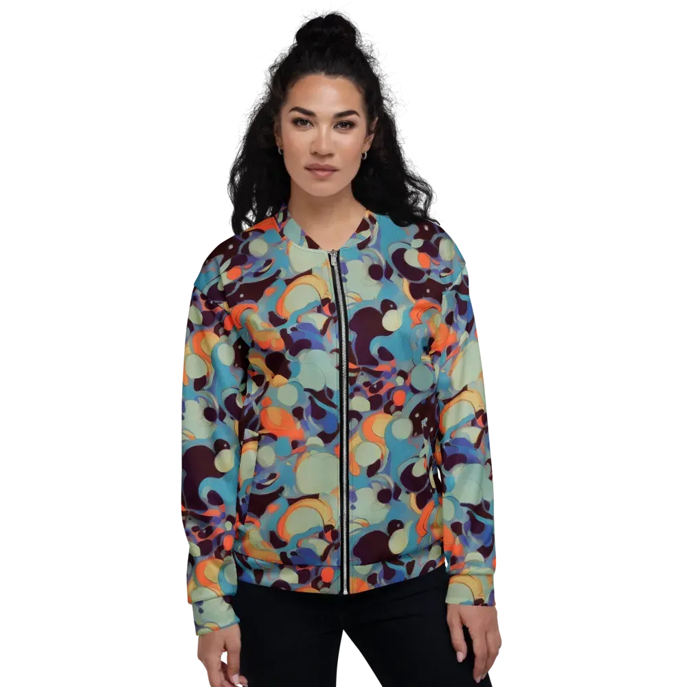 Coral Undertow on Bomber Jacket — Front