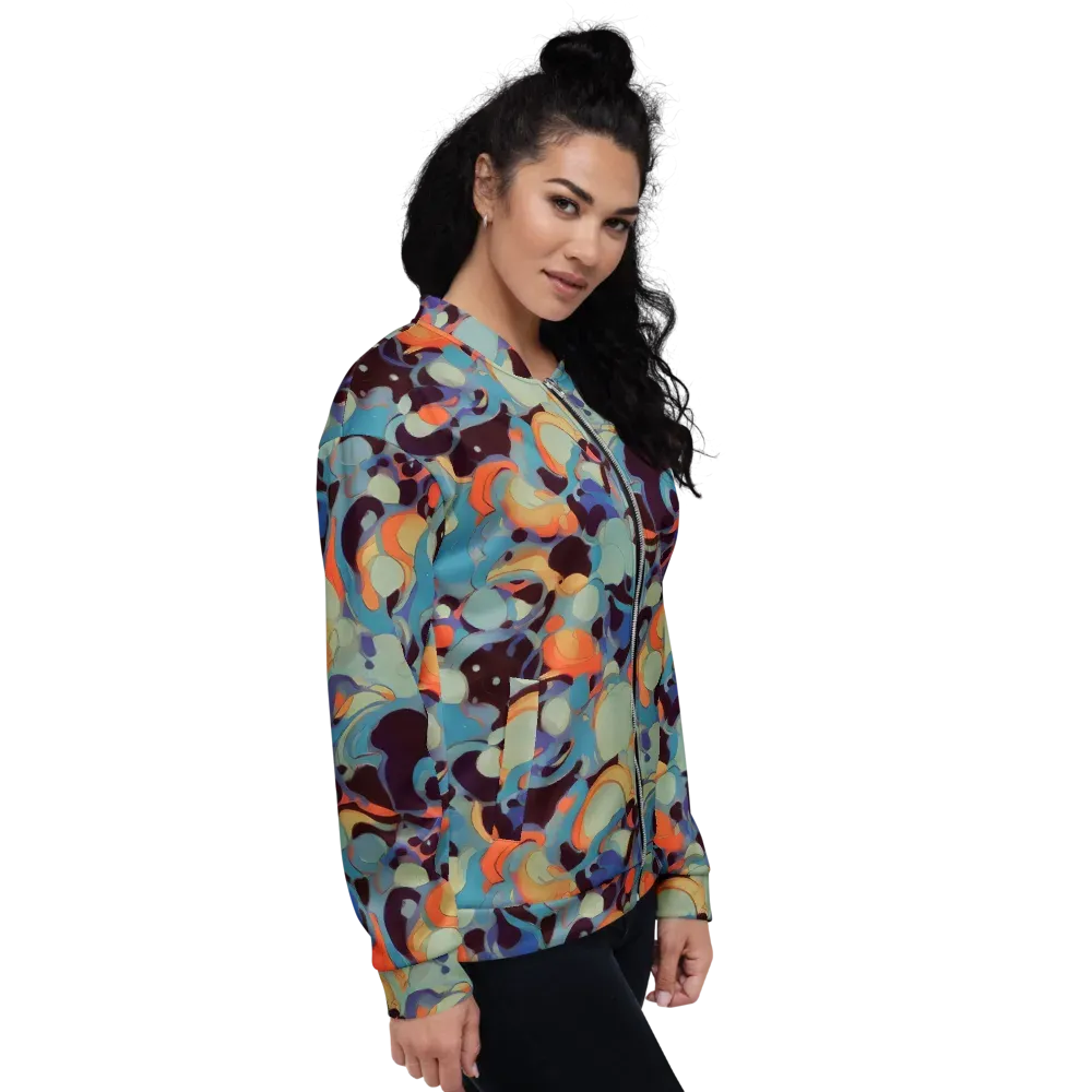 Coral Undertow on Bomber Jacket — Right