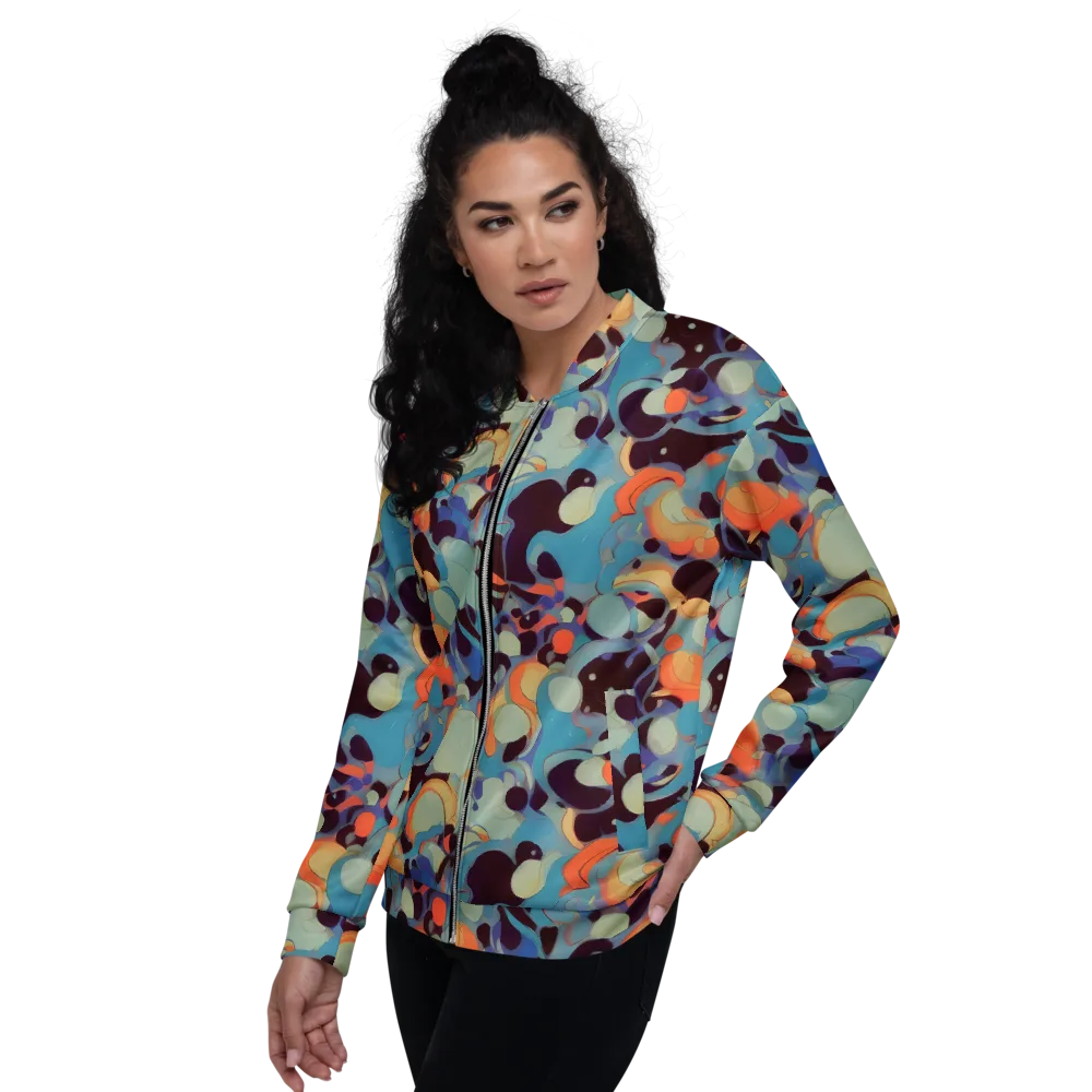 Coral Undertow on Bomber Jacket — Left