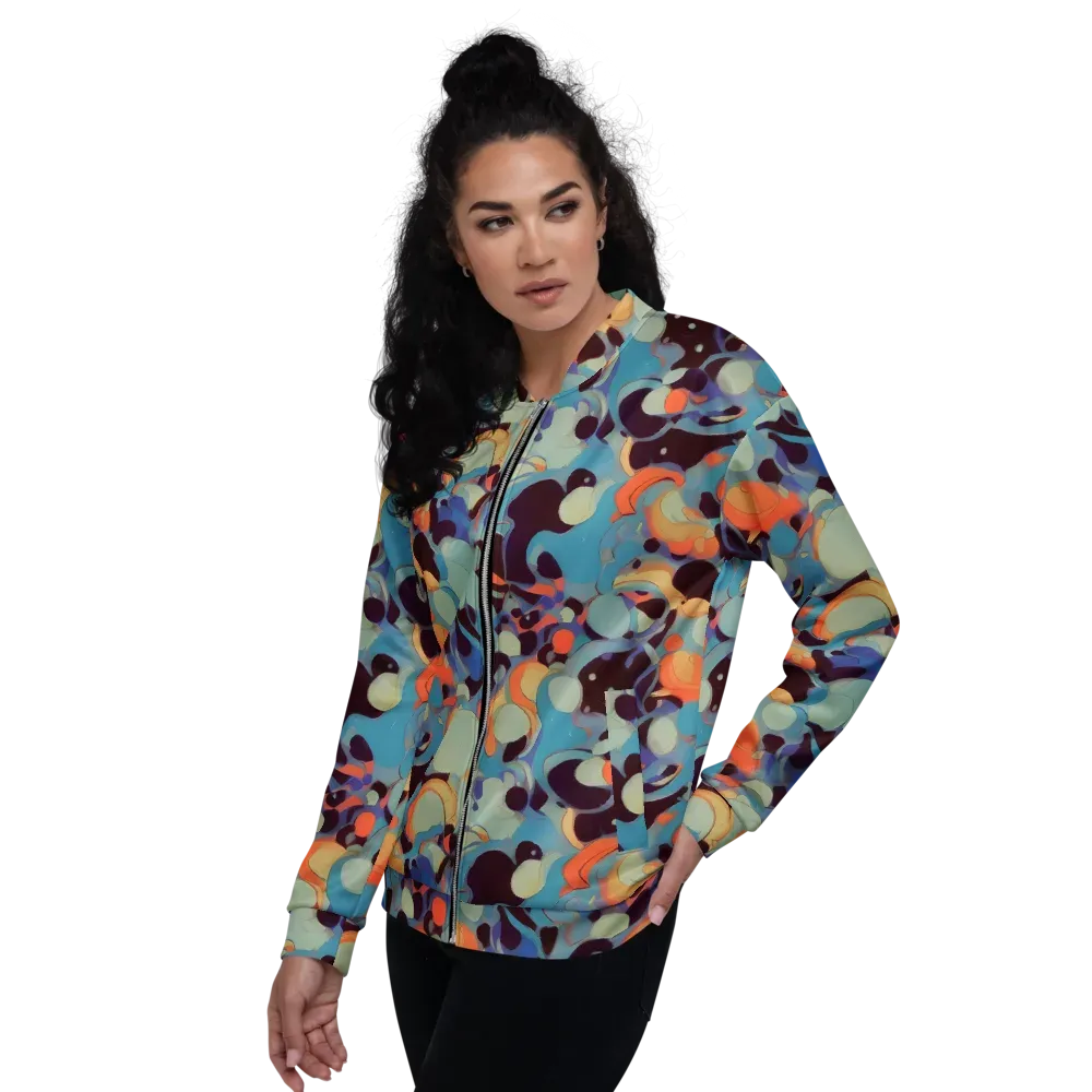 Coral Undertow on Bomber Jacket — Left