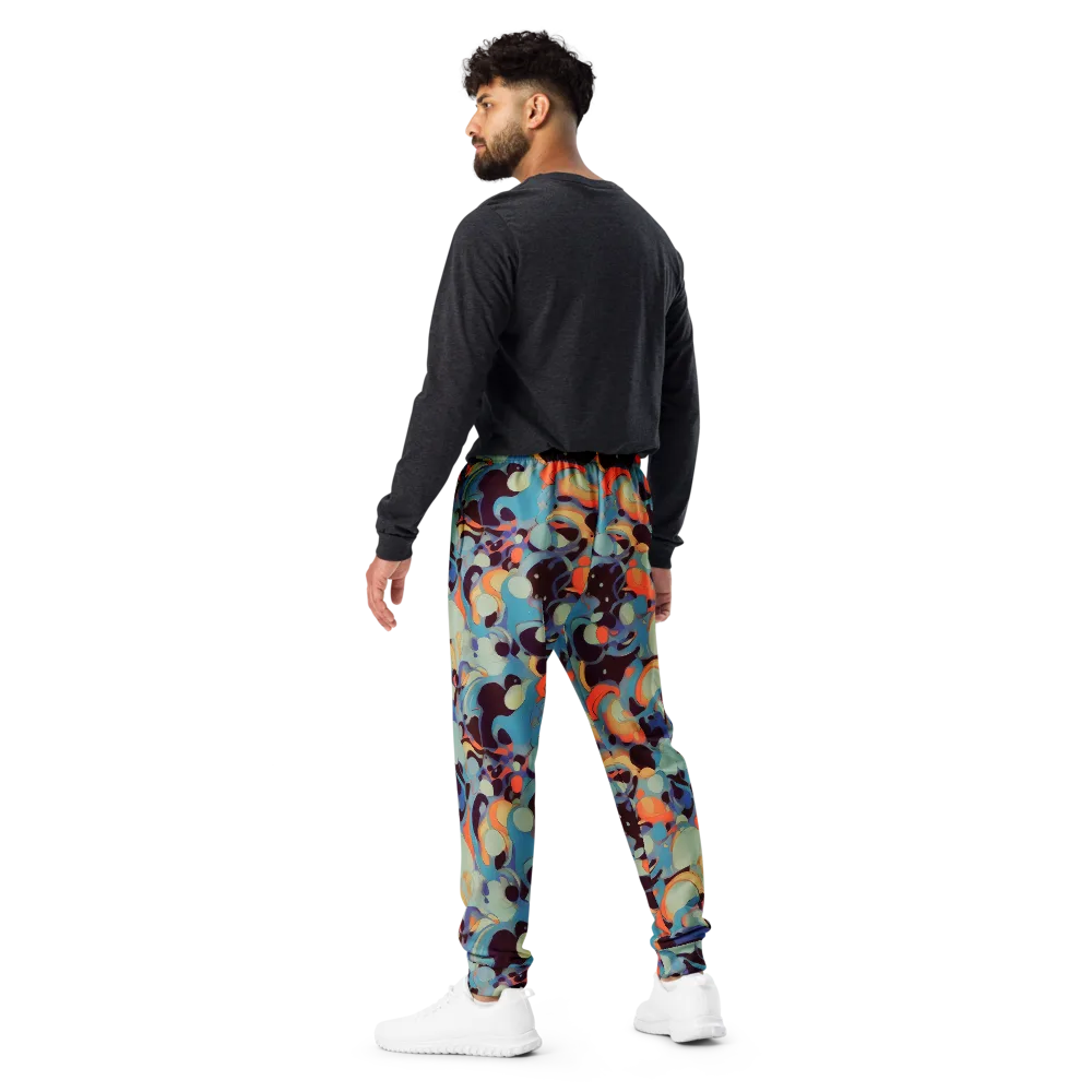 Coral Undertow on Men's Joggers — Back