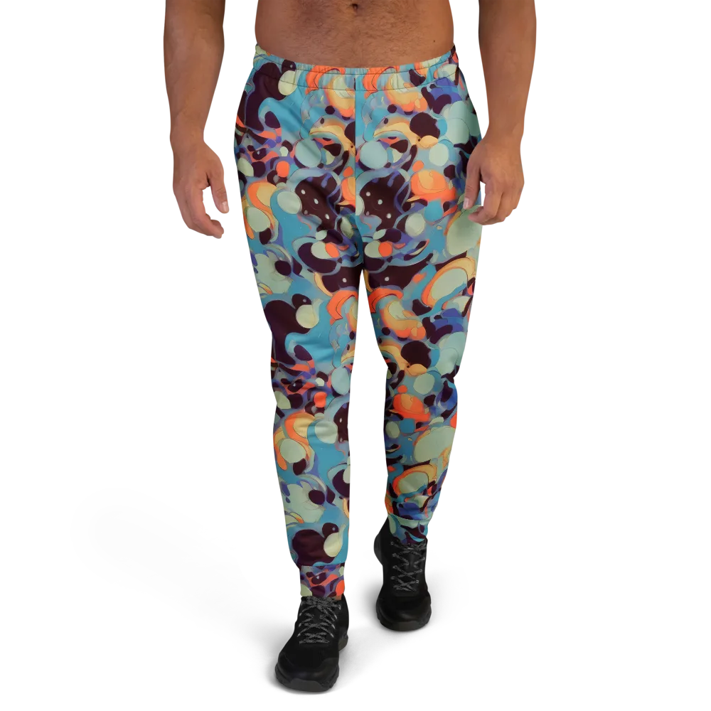 Coral Undertow on Men's Joggers — Front