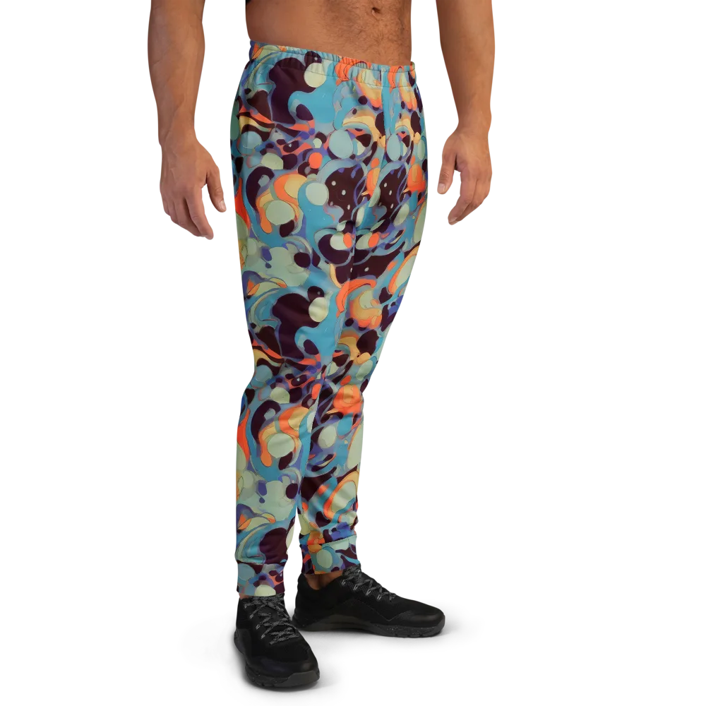 Coral Undertow on Men's Joggers — Right