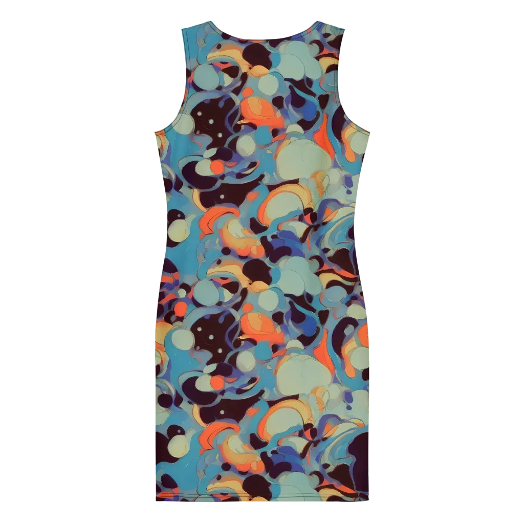 Coral Undertow on Bodycon Dress — Back