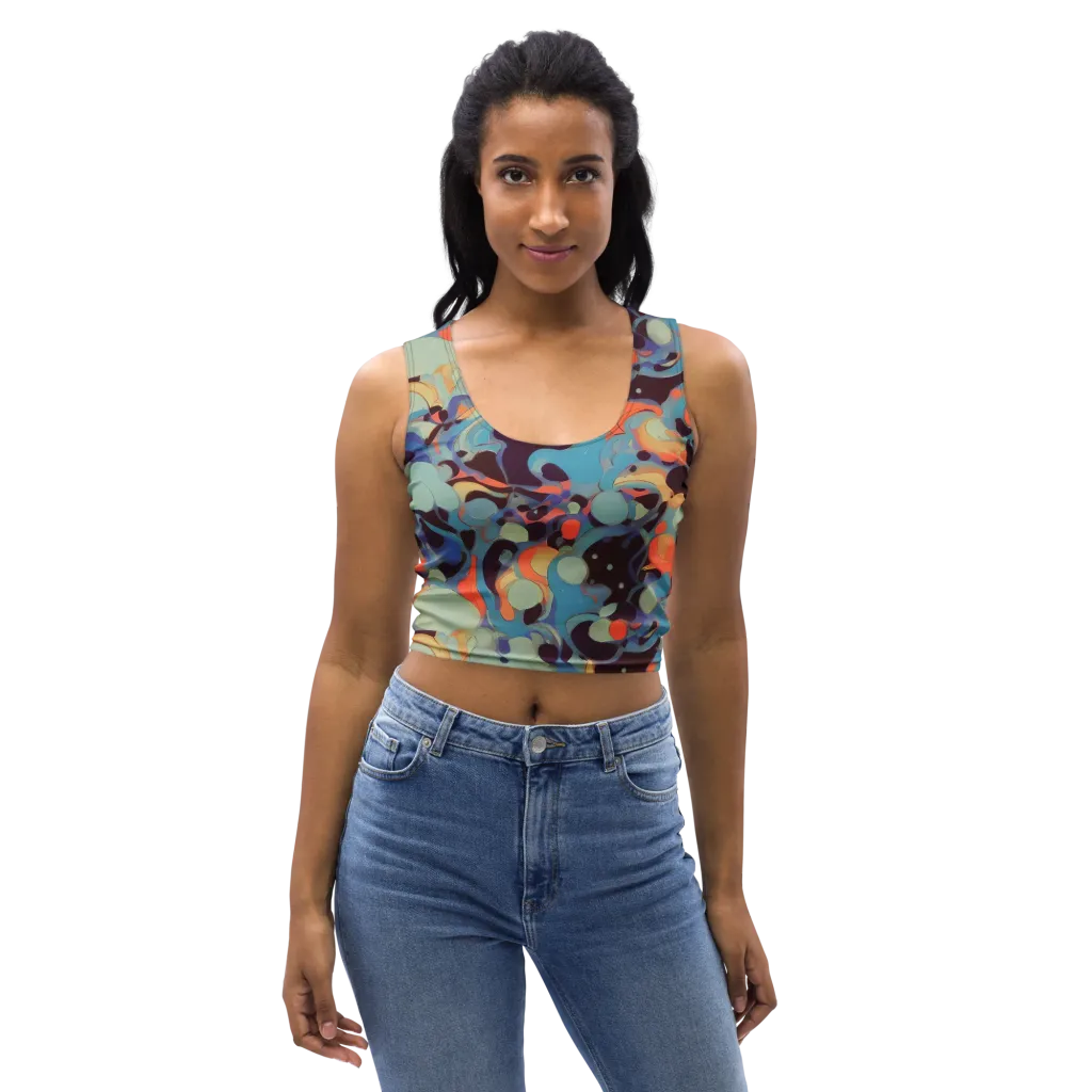 Coral Undertow on Crop Top — Front