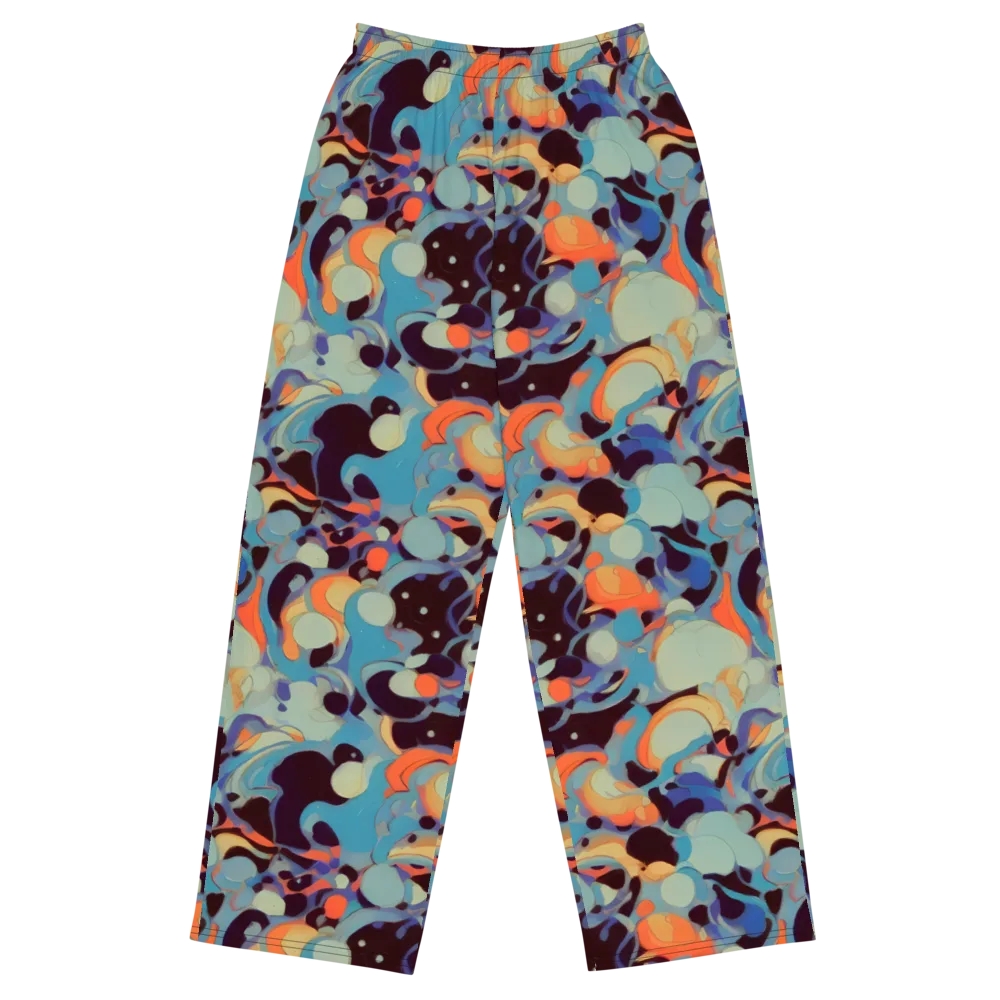 Coral Undertow on Wide-Leg Pants — Front
