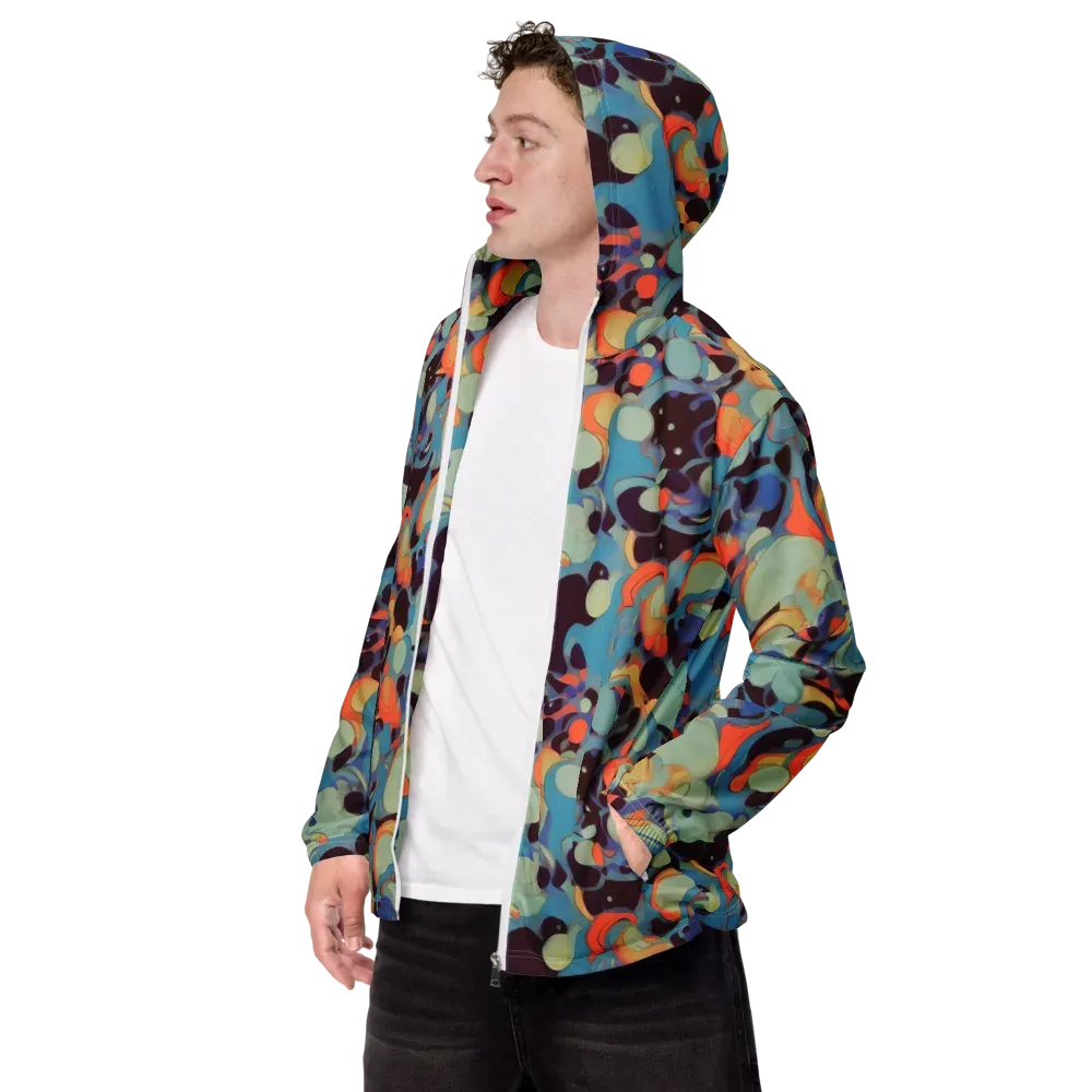 Coral Undertow on Men's Windbreaker — Left Front