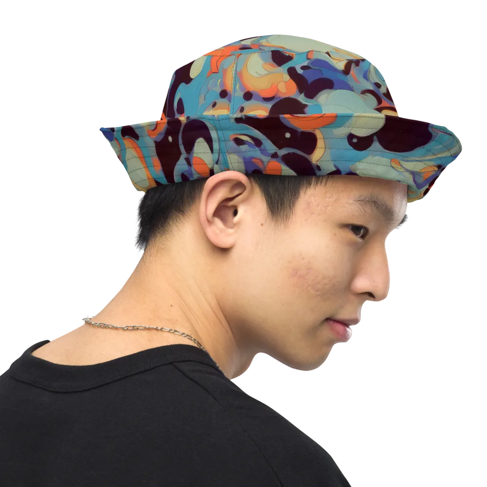 Coral Undertow on Reversible Bucket Hat — Right Outside