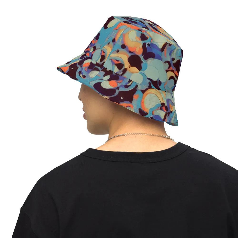 Coral Undertow on Reversible Bucket Hat — Back Inside