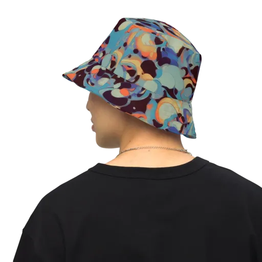 Coral Undertow on a Reversible Bucket Hat