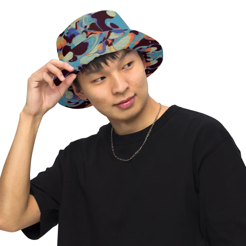 Coral Undertow on Reversible Bucket Hat — Front Inside