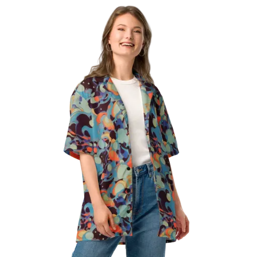 Coral Undertow on a Button Shirt