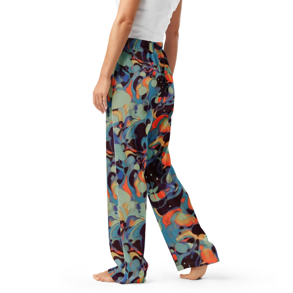 Coral Undertow on Women's Pajama Pants — Left