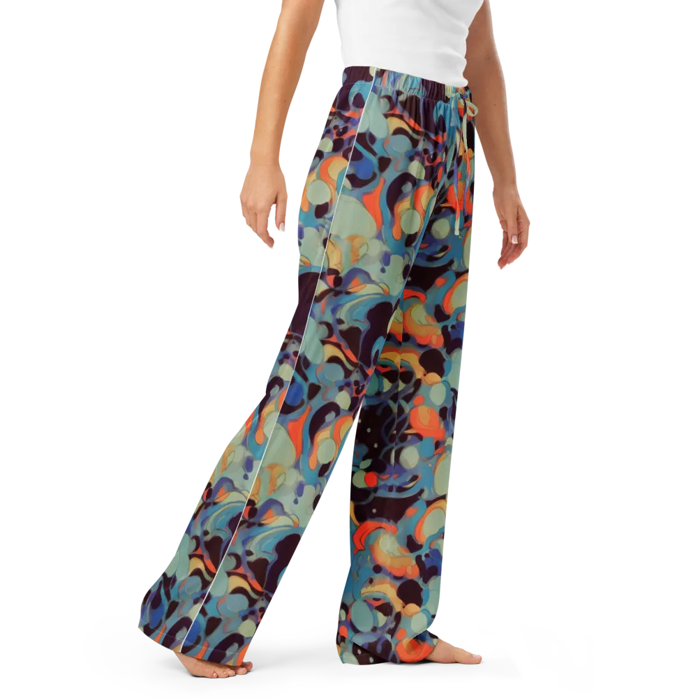 Coral Undertow on Women's Pajama Pants — Right Front