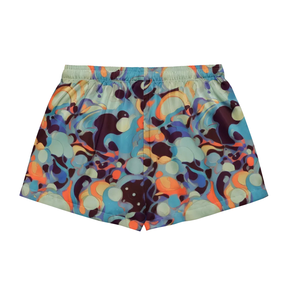 Coral Undertow on Women's Pajama Shorts — Back