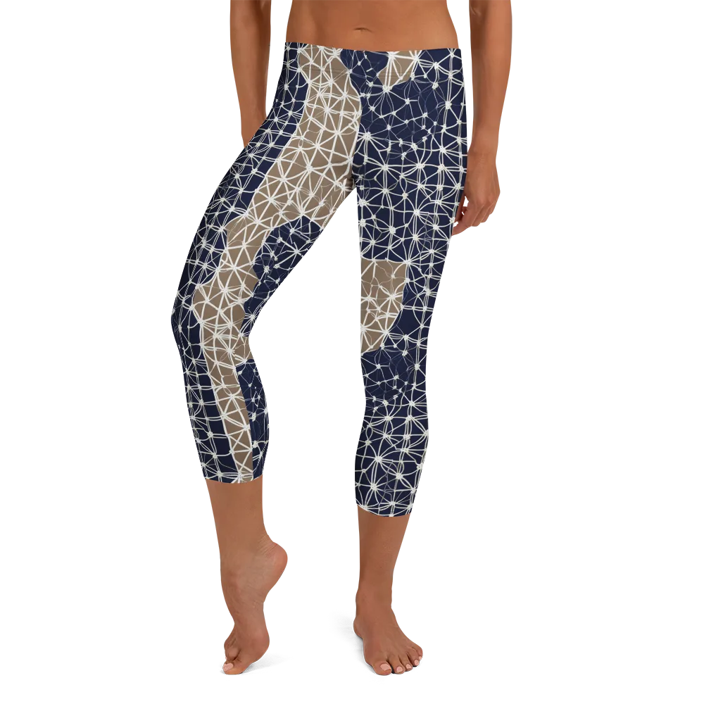 Ivory Interlace on Capri Leggings — Front