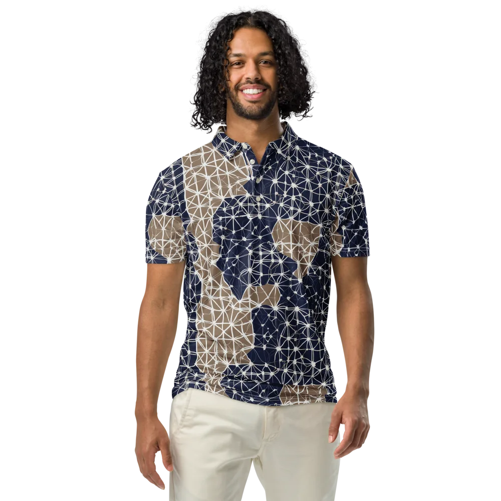 Ivory Interlace on Men's Slim Fit Polo Shirt — Front