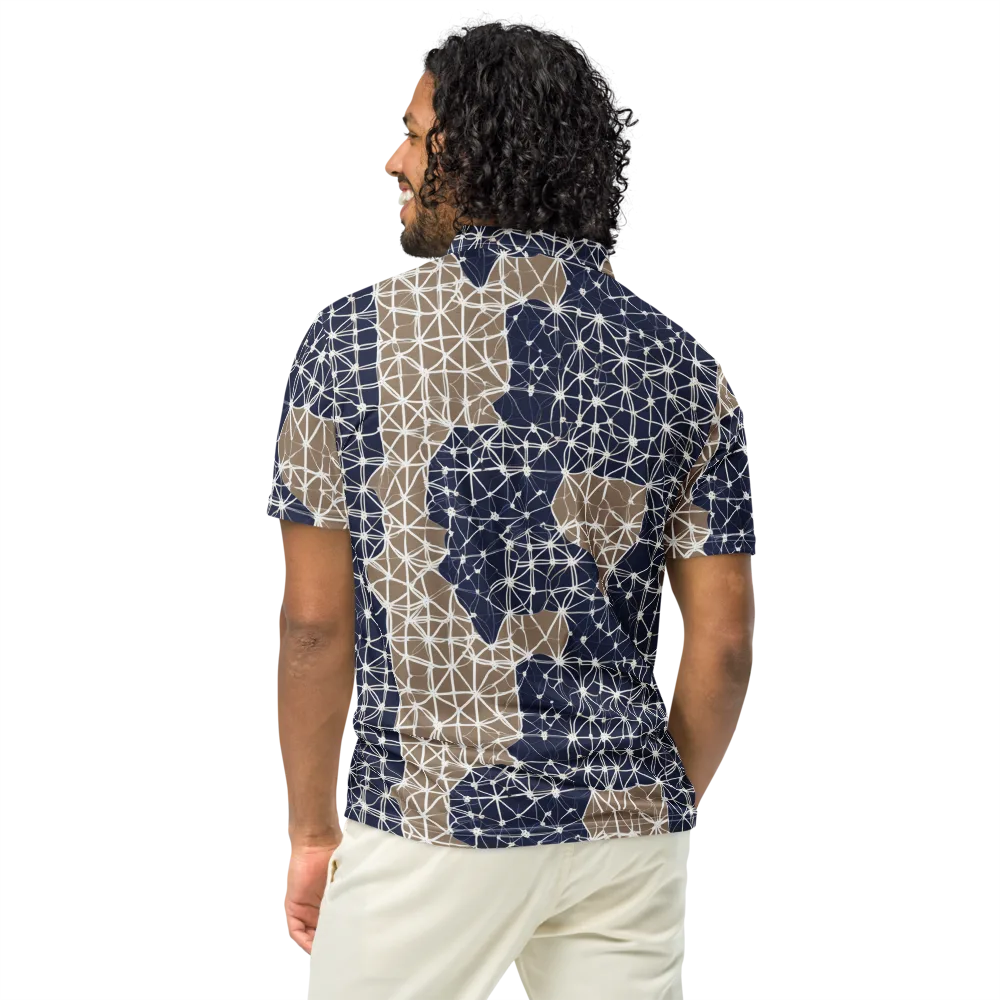 Ivory Interlace on Men's Slim Fit Polo Shirt — Back